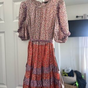 Ann Taylor Floral Mini Dress - Purple and Red